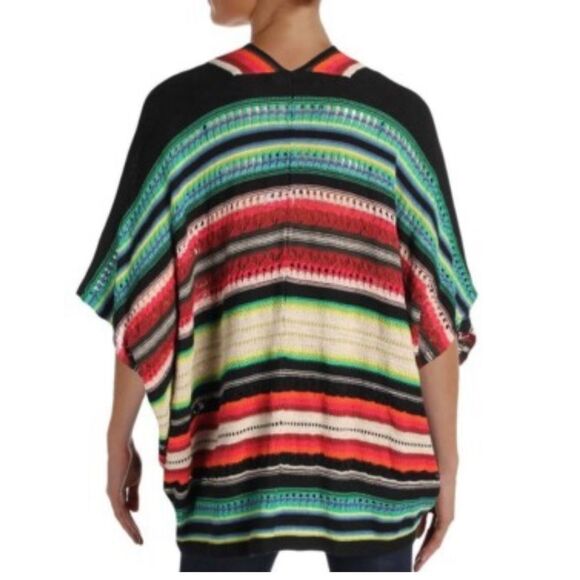 Lauren Ralph Lauren Red Tan Southwestern Drop Shoulder Cardigan-Z9 - Picture 2 of 6